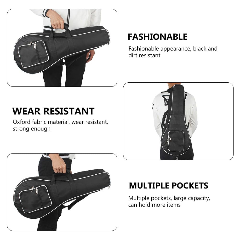 Supvox Mandolinentasche Gepolstert Mit Innentasche Aufbewahrungskoffer Für Mandoline Leichte Schwarze Stofftasche Mit Schloss Für Musiker