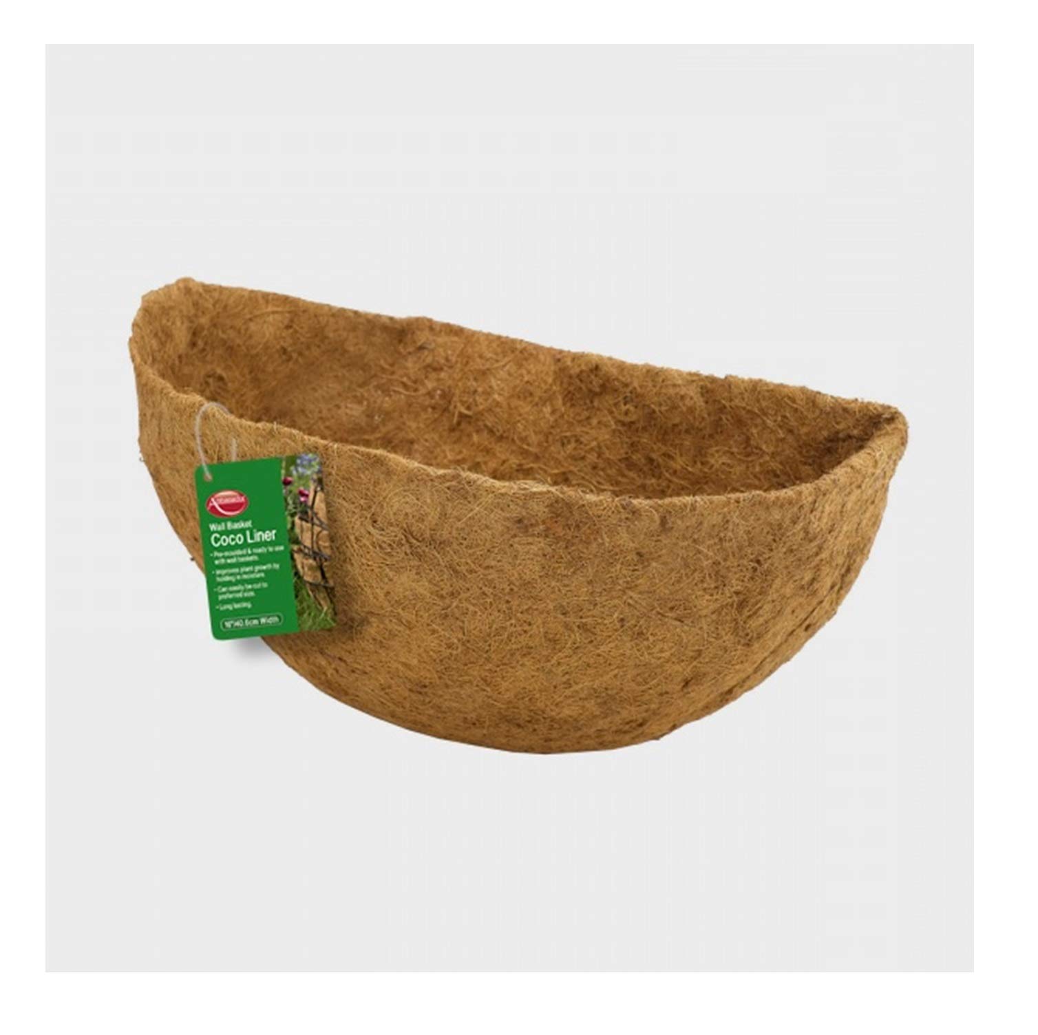 Ambassador Brown 14 Inch Wall Basket Coco Liner Pre-Moulded Natural Garden Plant Basket Liner