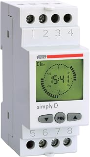 VEMER VE512000 Simply D – Digitale Zeitschaltuhr (Timer), Tägliche Programmierung, 2 Module DIN-Hutschiene, 16A Relais, Weiß