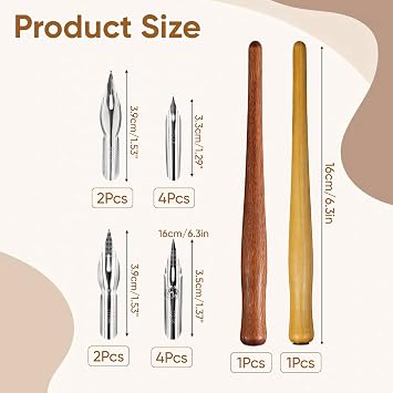 12 Pcs Comic Dip Pen Calligraphy Set – 2 Pen Holders and 12 Nibs – Stainless Steel Nib Drawing Pens – For Sketching, Animation, Calligraphy, Signing, Artists