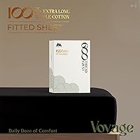 Vista 47 de MAYFAIR LINEN Twin XL Fitted Sheet Only - 100% Egyptian Cotton 600 Thread Count 16" Deep Pocket Fitted Sheet Twin XL, Cooling Sateen Elastic Bottom