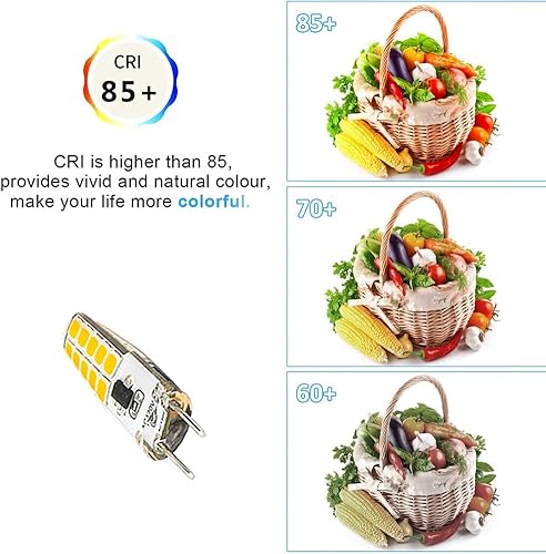 Miniatura 6 de Bombilla LED G8 equivalente a T4 JCD Bombilla halógena bi-pin 20W-25W regulable G8 120V blanco cálido 2700K-3000K para luz de disco, luz debajo del