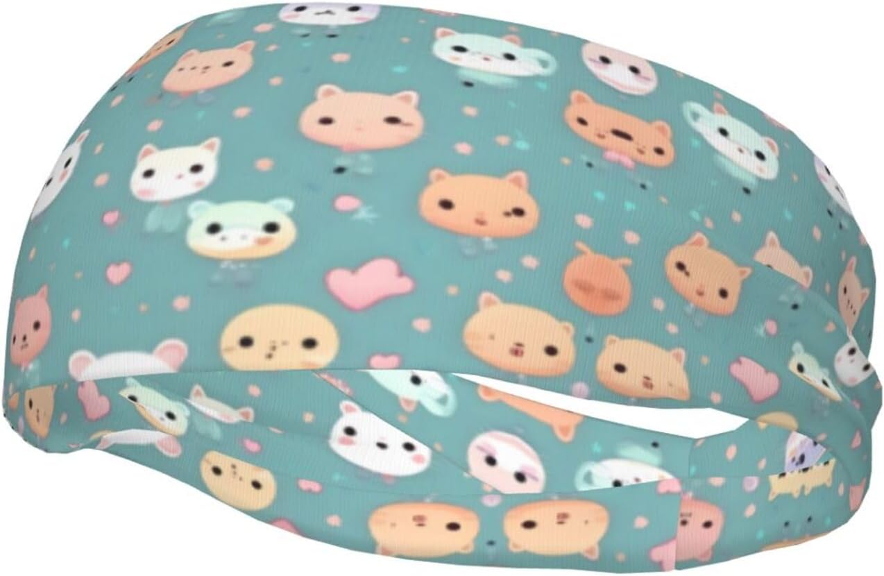 Sports Sweatband Headband Exquisite Cute Fox Print Breathable Lightweight Foldable Fitness Accessory