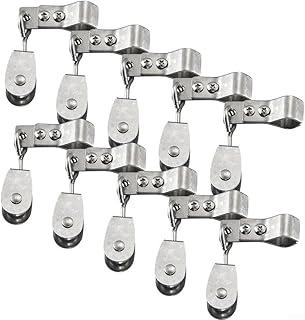10Pack Stainless Steel Shade Sail Hardware Kit,Pulley & Clamps for Shade Sail Installation with Nylon Steel Wheels Wire Rope,Outdoor Garden Pergola Canopy Accessory