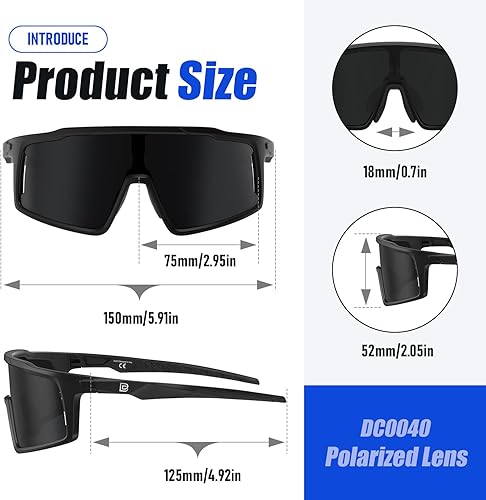 Miniatura 2 de DUCO Gafas de sol de ciclismo para hombres y mujeres polarizadas gafas de sol deportivas UV400 gafas de sol de béisbol gafas de sol anti arañazos