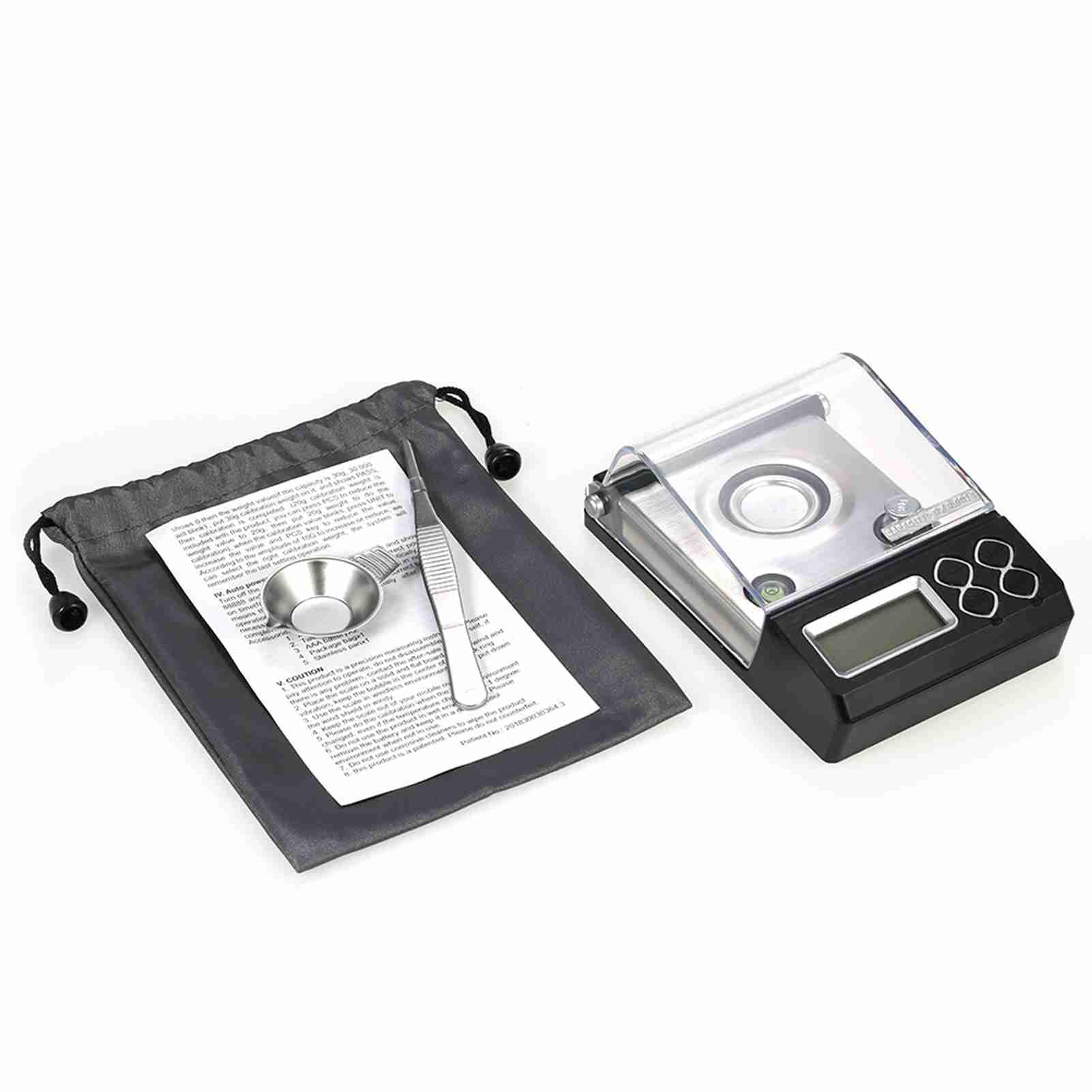 HUIOP Bilancia professionale Milligram digitale ad alta precisione 50 g / 0.001 g Bilancia elettronica bilancia a polvere in oro Bilancia oro gioielli carati Bilancia digitale Peso con calibratura Pes