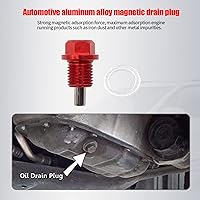 Vista 7 de 1 tapón magnético de drenaje de aceite M12 x 1.5 con cuatro espaciadores, perno de tuerca de drenaje de sumidero compatible con la mayoría de BMW