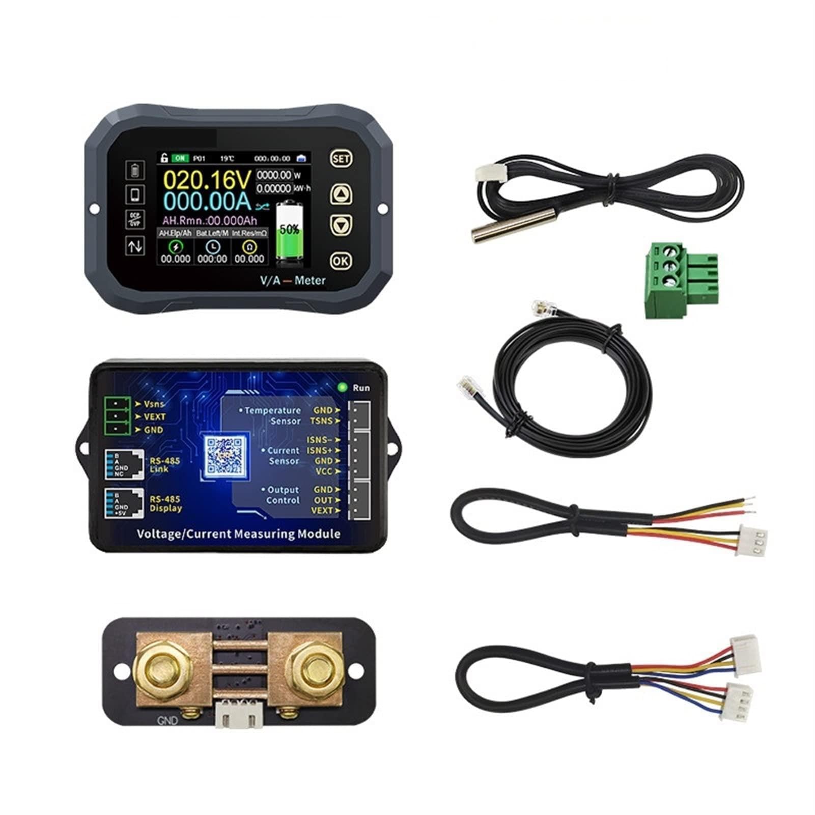 Tester obciążenia akumulatora, Monitor baterii KG-F DC 0-120 V 100A 400A 600A Prąd napięcia testera baterii Va. Wskaźnik miernika miernika baterii do ciężkich samochodów ciężarowych, motocykli(KG110F-