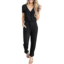 Jumpsuits for Women 2026 Spring Summer Casual Dressy Short Sleeve Romper Airport Vacation Travel Outfits