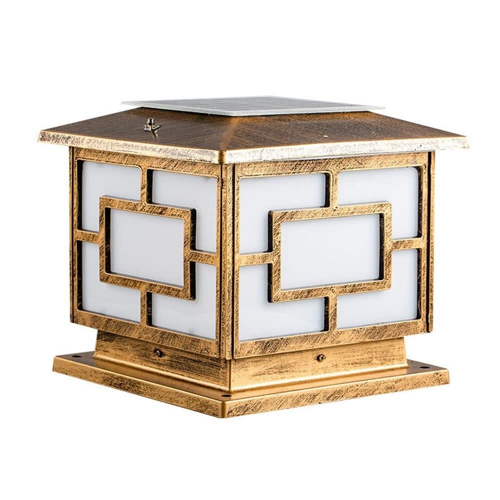 Odlewana ciśnieniowo aluminiowa lampa solarna LED IP45, lampa na słupek ogrodzeniowy, zewnętrzna dekoracja krajobrazu, lampa solarna na słupek, do willi na świeżym powiet(One Color-15.7in)