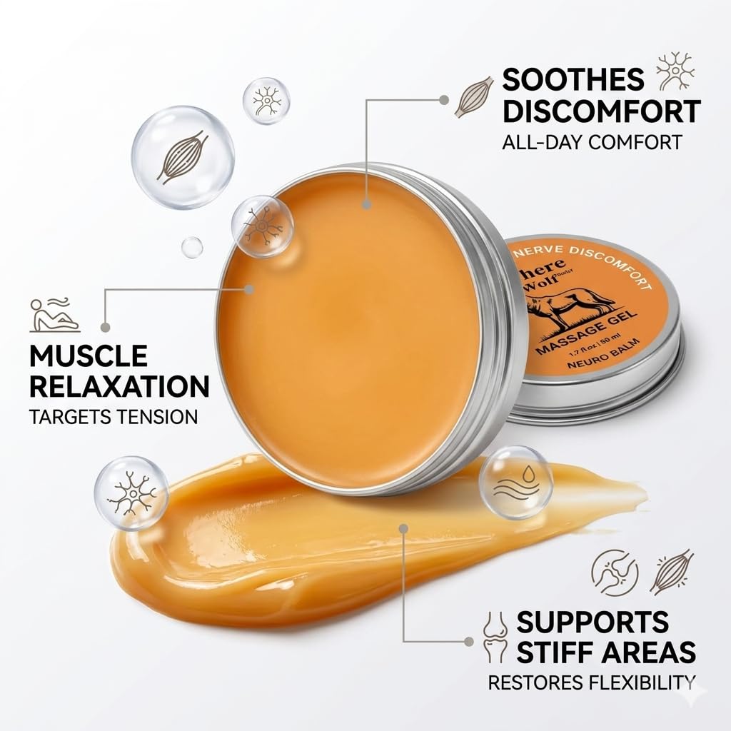 Official TheraWoIf Balm, Joint Soothing Cream, Natural Herbal Body Cooling Comfort Cream with Magnesium, Arnica Oil, Camphor Blue, Chamomile & Menthol Extract (1Pc)