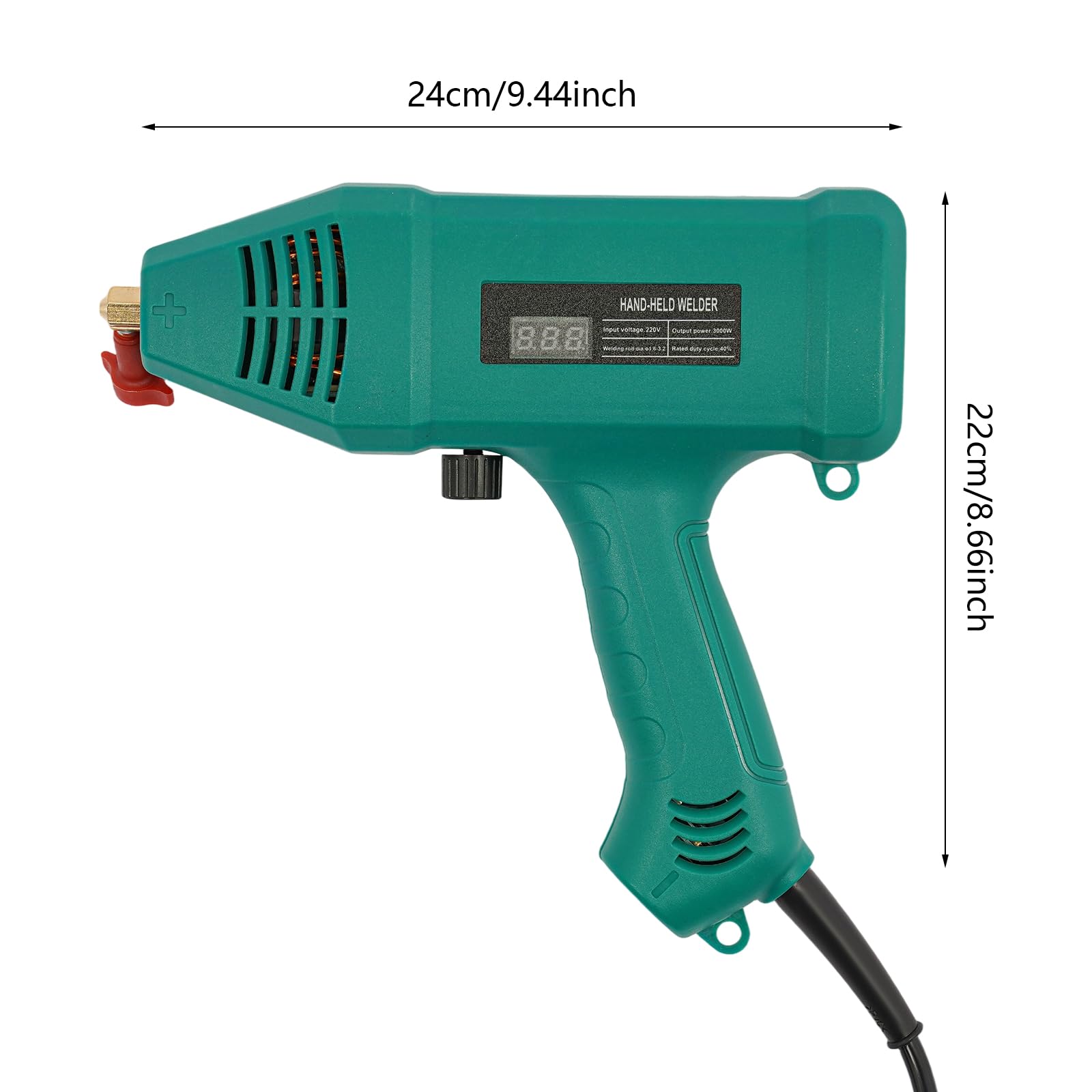 Mini saldatrice, 220 V, con inverter IGBT e display LCD, 3000 W, pistola per saldatura portatile per macchinari, lavorazione lamiera, manutenzione automobilistica, ecc