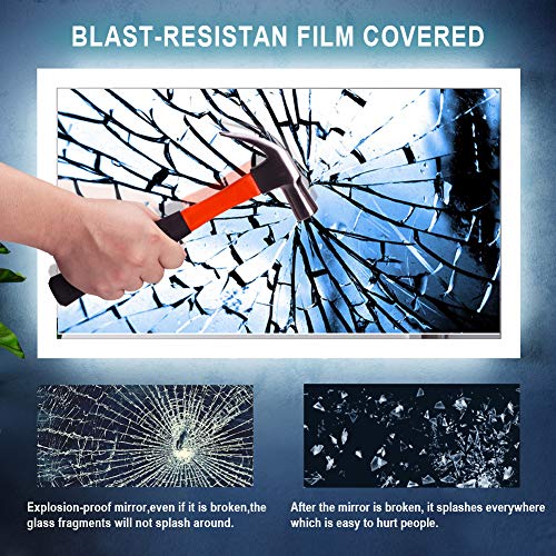 ELEGANT 900 x 700 mm Horizontal Vertical LED Illuminated Bathroom Mirror Light Touch Sensor + Demister