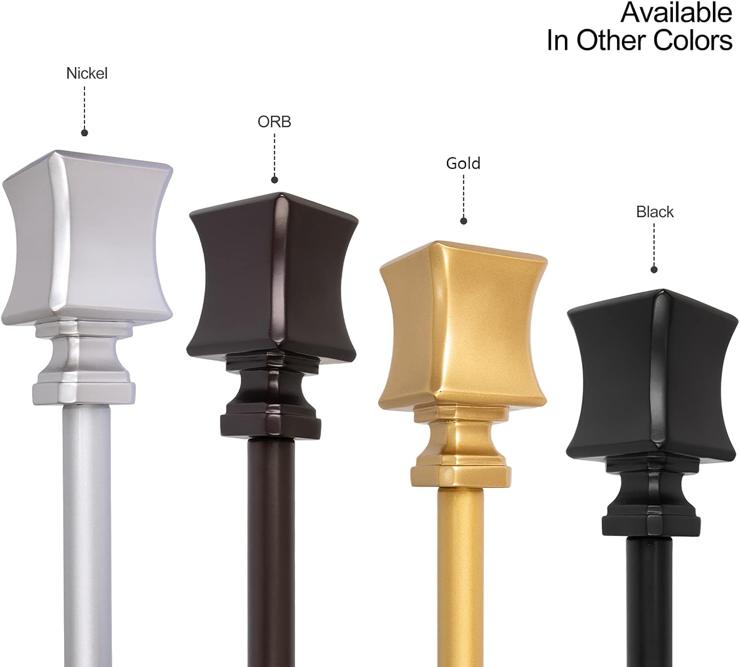 Utopia Alley 3/4 Inch Adjustable Curtain Rod - Wall Mounted, Decorative, Bedroom & Living Room, Tapestry Poles
