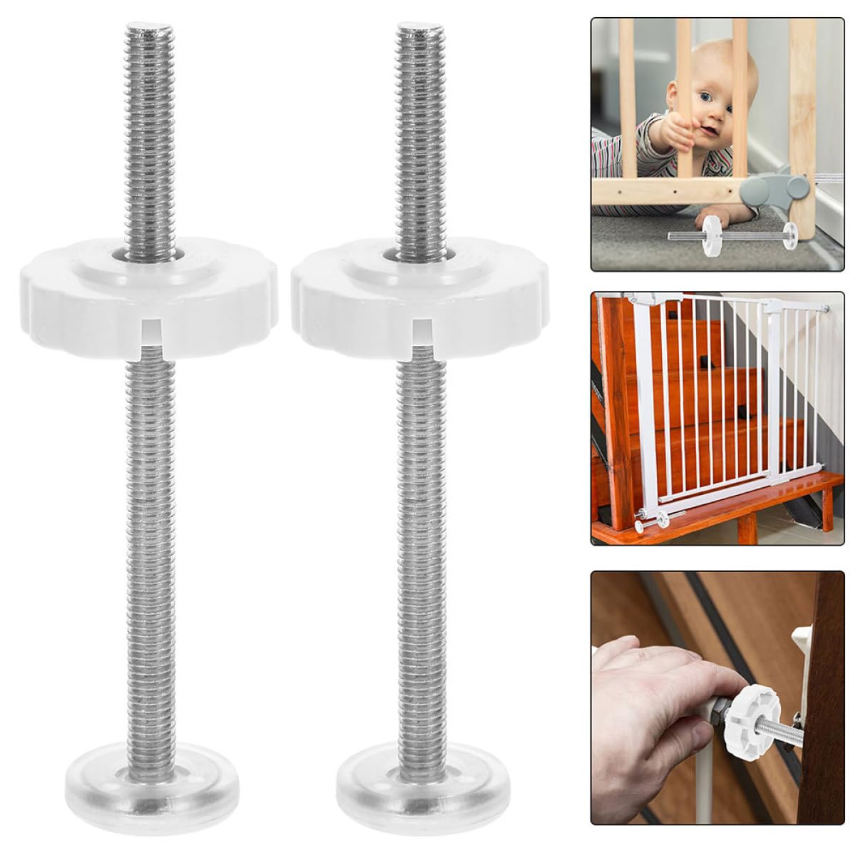 BESTonZON 30pezzi Bulloni Filettati Per Cancelletti Per Animali Domestici Parti Di Ricambio Per Cancelletti Di Sicurezza Facile Installazione Senza Forature Compatibile Con Porte Pressione