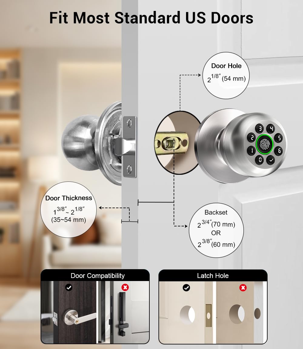 Fingerprint Smart Door Lock - Keyless Entry -7