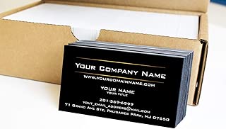 Simple Custom Premium Business Cards 500 Full color - Black business cards with Two Sunny lines design- Black front-White back (129 lbs. 350gsm-Thick paper), Made in The USA - coolthings.us