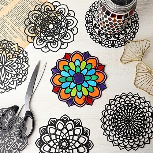 Tinlade 18 Pack Mandala Window Clings DIY Kit Stained Glass Kit Suncatchers - 3