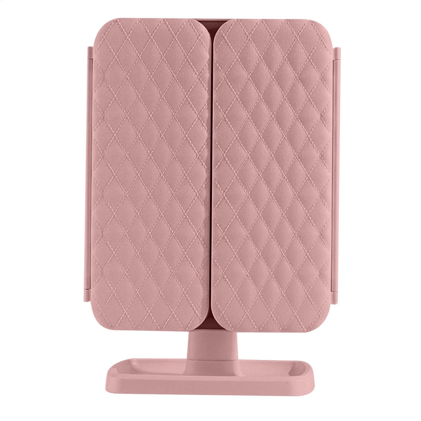 Espejo de maquillaje triple con LED de 3 colores, rotación de 180°, espejo de tocador de aumento para mujeres y niñas, herramienta perfecta para cosméticos y belleza