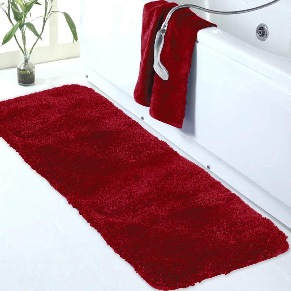 Walensee Large Bathroom Rug (24 x 60, Red) Extra Soft and Absorbent