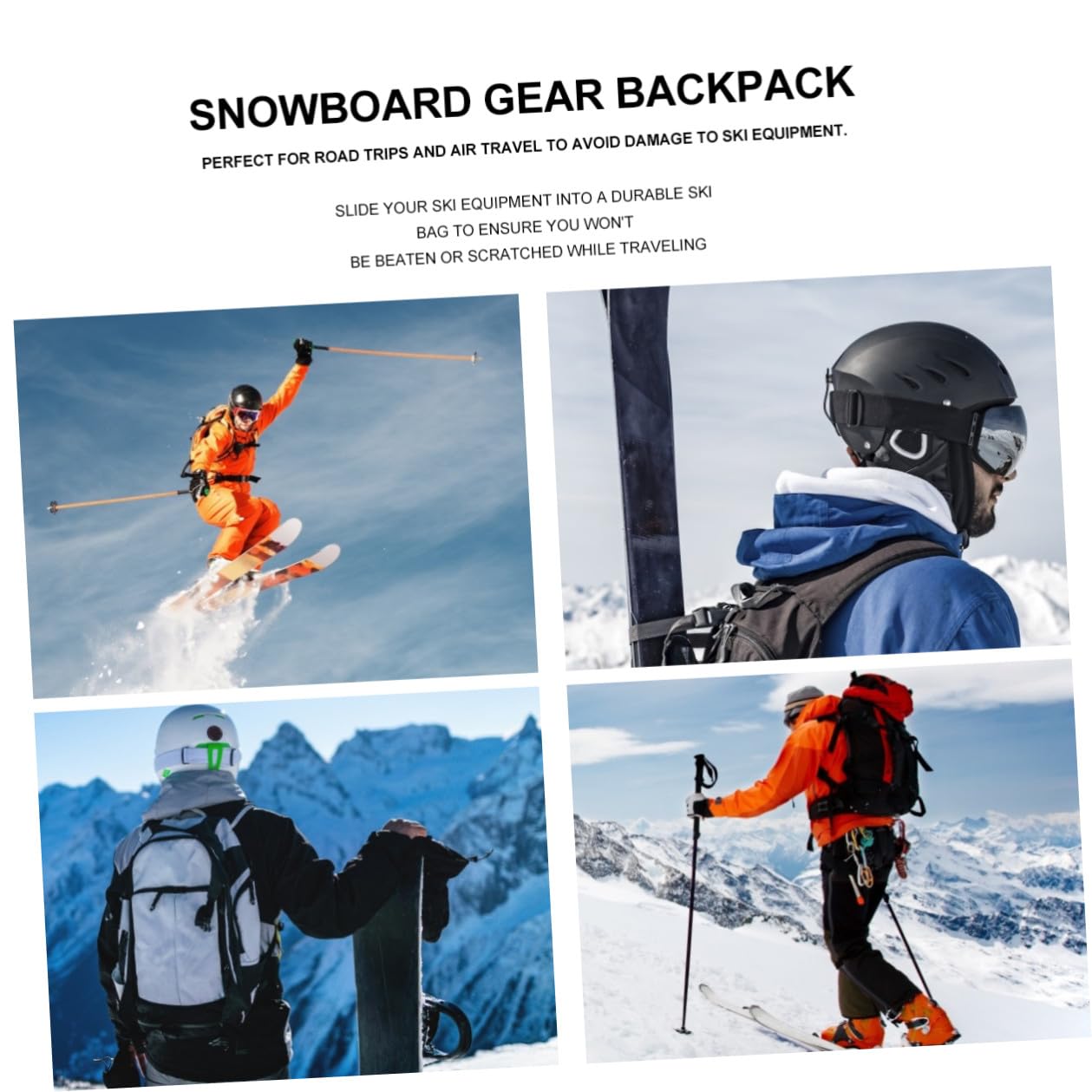 TOPBATHY Housse de Snowboard Noire Légère à Dos Protection Étanche pour Matériel de Ski Rangement Spacieux pour Snowboard et Accessoires Paquet de Voyage Solide pour Sports D’Hiver