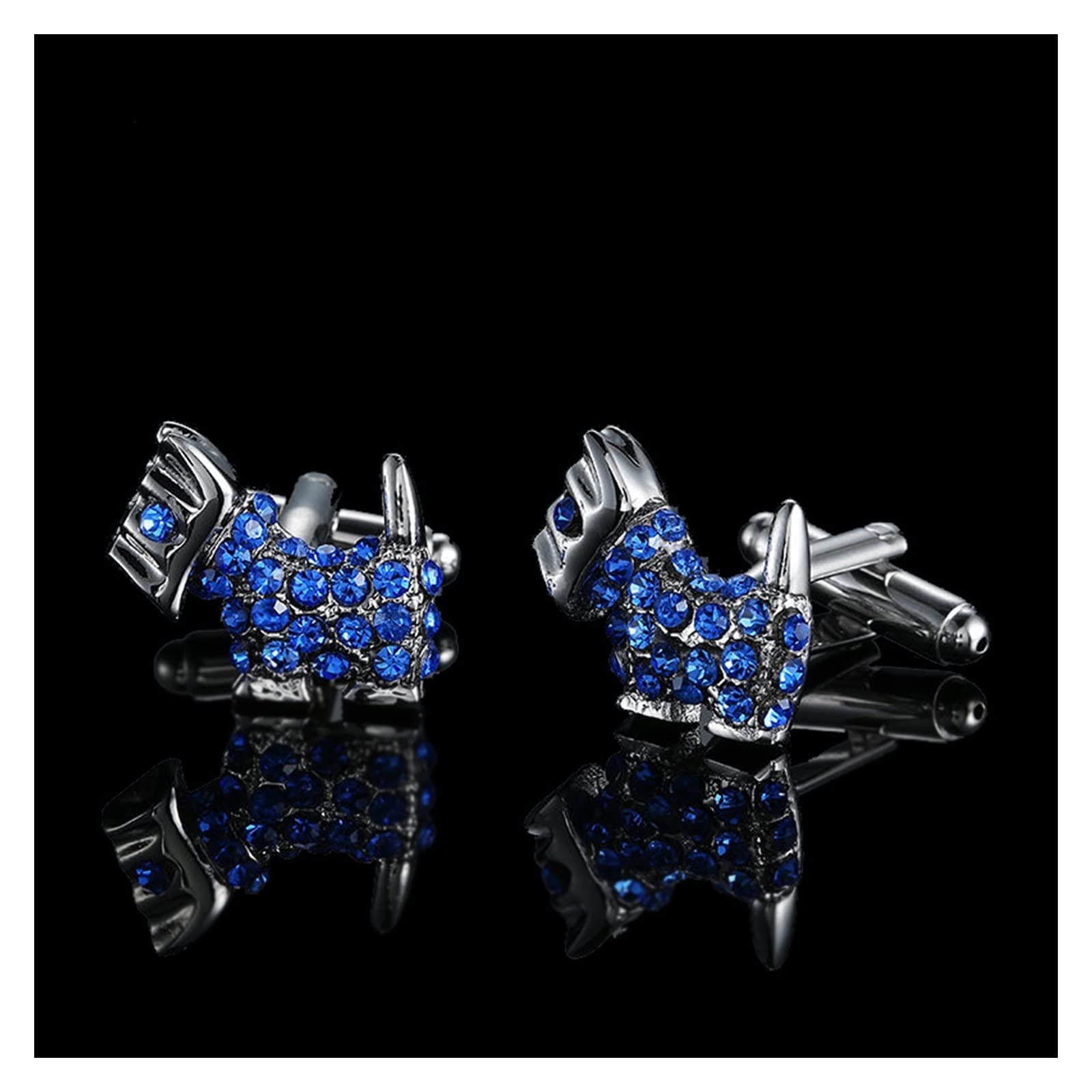 Anzug Manschettenknöpfe Männer Manschettenknöpfe Blauer Kristall Manschettenknopf Hemd Manschetten Anzug Zubehör Hochzeit Schmuck Hemd Manschettenknöpfe (Metal Color : 20)