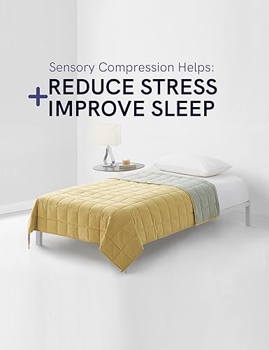 Vista 344 de YnM - Manta con peso para adultos, algodón pesado, perlas de vidrio refrescantes para usar todo el año, ideal para una persona de 240 libras