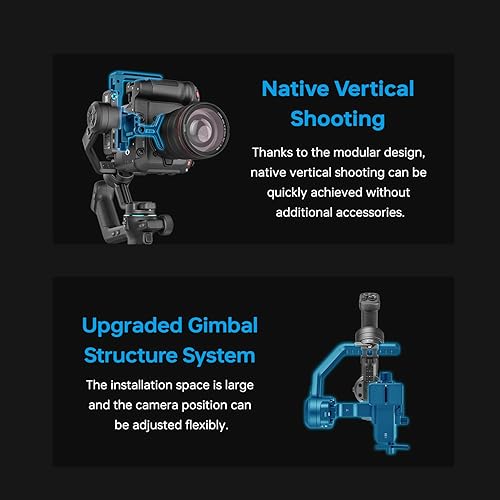 Miniatura 5 de FeiyuTech SCORP-C2 Estabilizador de cámara cardán de mano para DSLR y cámara sin espejo para Sony/Canon/Nikon/Panasonic/Fujifilm, seguimiento AI,