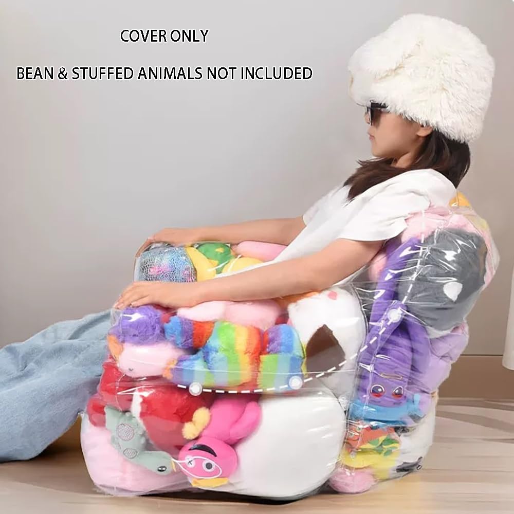 Copridivano For Poltrona A Sacco Trasparente Pouf For Animali Di Peluche, Impermeabile In PVC,pouf For Riporre Giocattoli Di Peluche, Creativo, Imbottito, Con Cerniera, For Organizzare Le Camerette De
