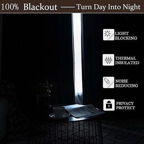 Miniatura 6 de Cortinas 100% opacas de terciopelo beige champán de 108 pulgadas de largo para sala de estar, juego de 2 cortinas con forro para barra y pestaña