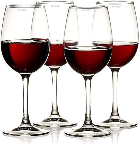 Miniatura 3 de Juego de 8 copas de vino tinto de cristal, transparente, 13.5 fl oz, color rojo