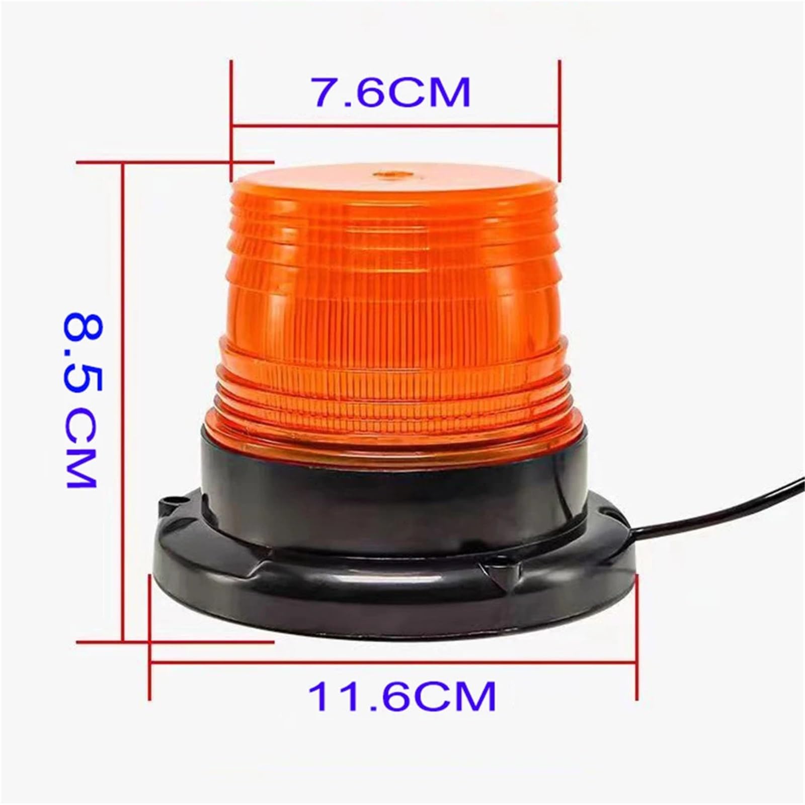 Luz estroboscópica de emergencia con base magnética de 24 LED for techo de coche, luz de advertencia intermitente de policía, 12 V/24 V, 1 unidad(Yellow)