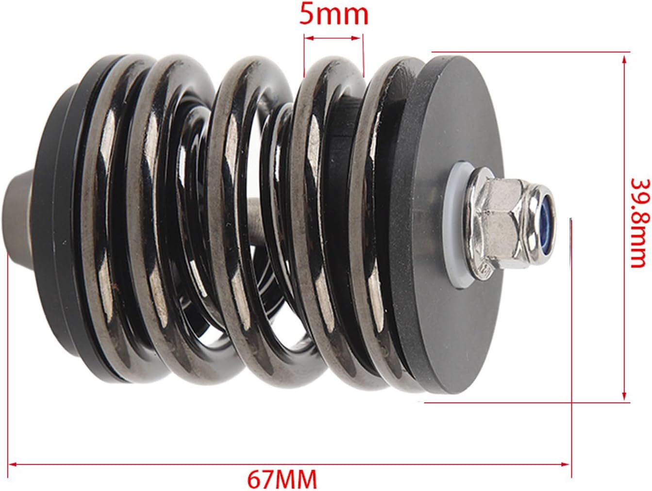 Folding Bike Rear Shock Absorber, Steel Engineering Plastics Processing Bicycle Suspension Shock Spring Absorber for Brompton