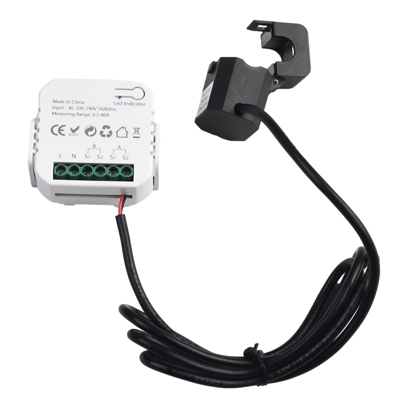 Medidor de energía bidireccional de 2 canales con abrazadera -240 V