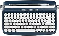 Teclado Bluetooth Retrô Para Tablet Celular Modelo Máquina de Escrever (Azul Marinho)