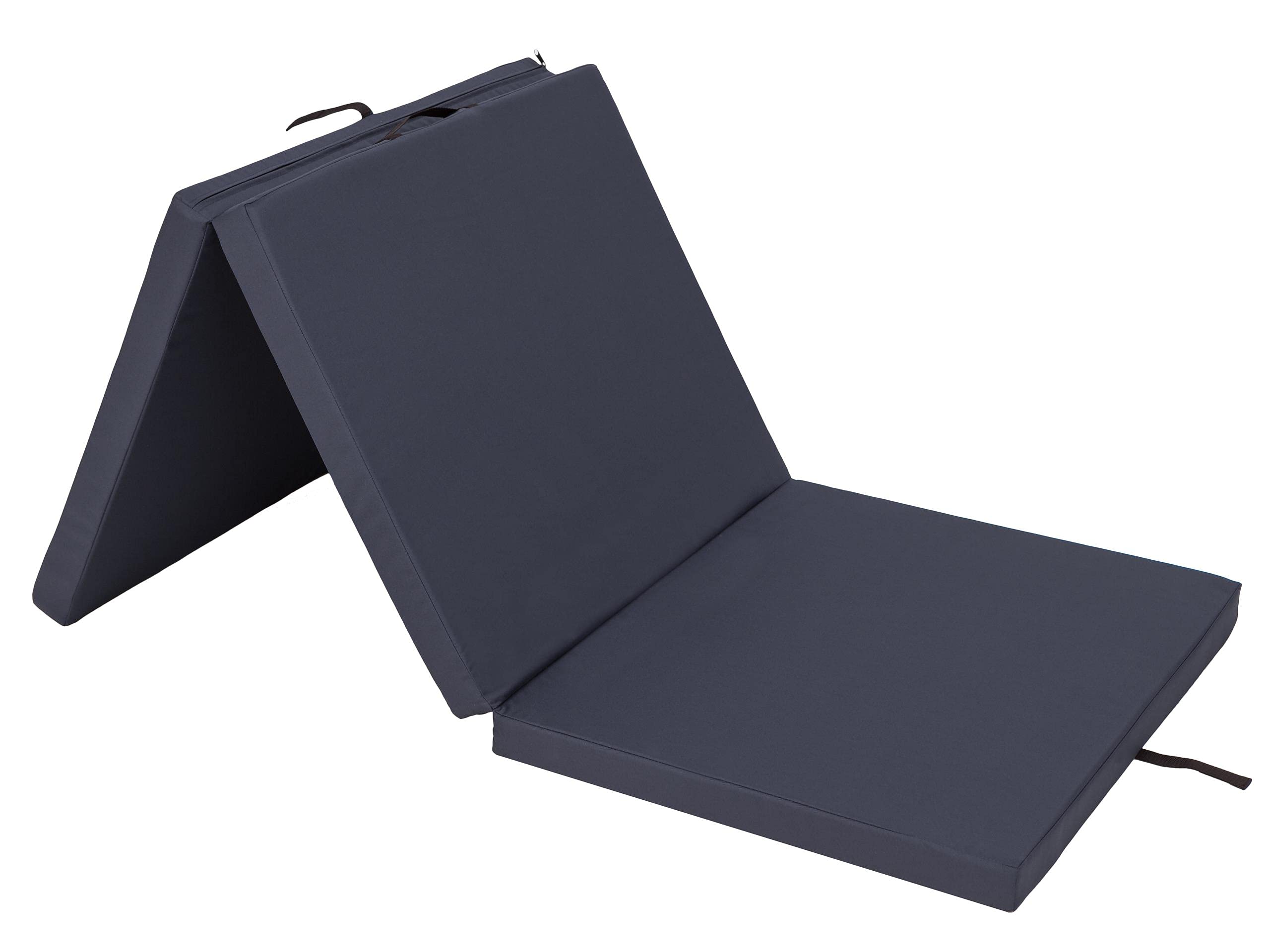 Matelas d'entraînement, Matelas de Couchage, Matelas d'invités, Matelas de Camping, Matelas de Chambre, Matelas de Plage, Matelas Pliant, 195 x 80 cm, Bleu Marine