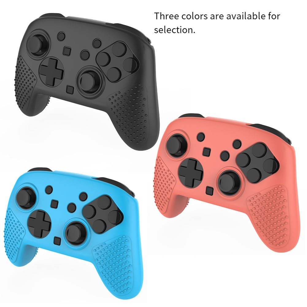 Copertura per controller in silicone Switch2 per Pro, impugnatura antiscivolo con ventilazione, pulsanti e porte precisi, confezione da 3 in nero/blu/rosso
