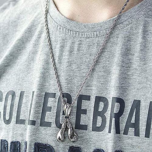 Joygulls Men Necklace 316L Punk Stainless Steel Boxing Gloves Chain Pendant Necklace4