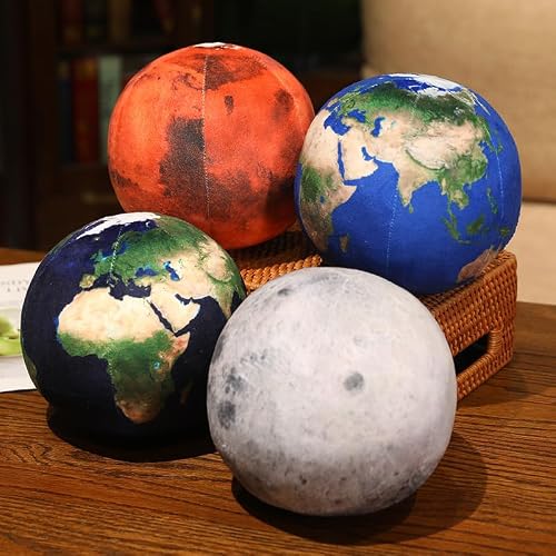 Planet Plush 10.6" Soft Plush Pillow Toys Stuffed 3D Moon, Earth, Sun Plushie Doll Cute Solar System Planet Toy Gifts for Kids and Bedroom Sofa Home Decor (Moon) - Image 4