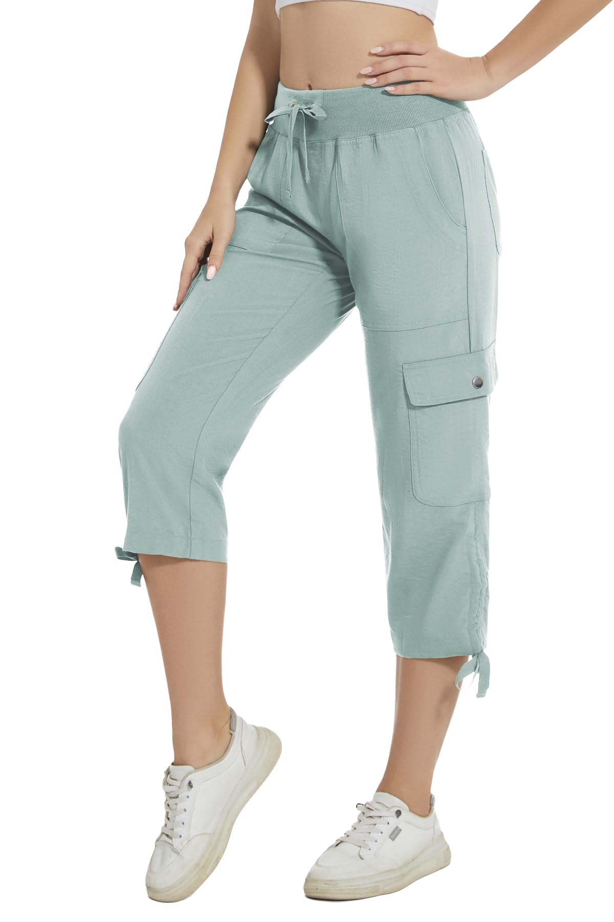YuKaiChen Pantacourt de randonnée pour femme - Pantalon d'été décontracté avec poches