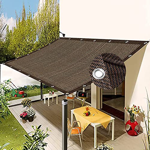 Voile d'ombrage marron imperméable pour protéger la terrasse des UV - 3