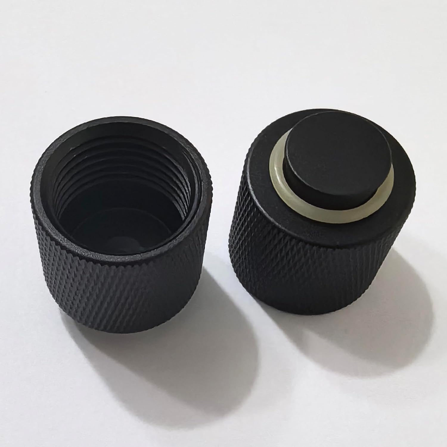 2-Pack Cylinder Bottle Tank Valve Regulator Thread Protector Cover Dust Cap G1/2 Alumium Black for Paintball CO2 Airsoft PCP Diving
