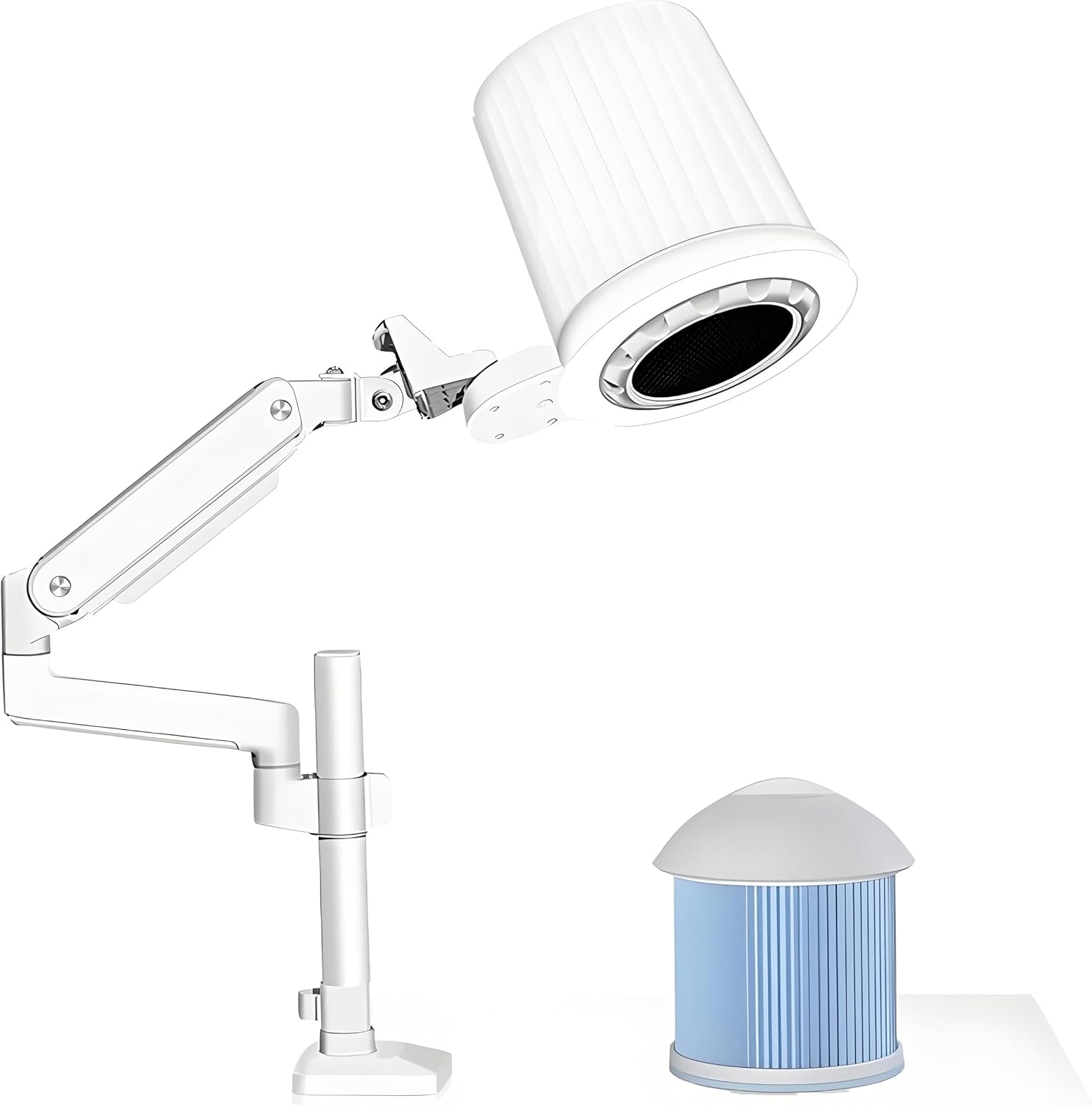 Original Vacuum Nail Dust Collector，Industrial Nail Dust Collector， with Dimmable LED, Adjustable Suction 360° Flexible Come ，Nail Dust Collector with Light，for Pedicure & Manicure A