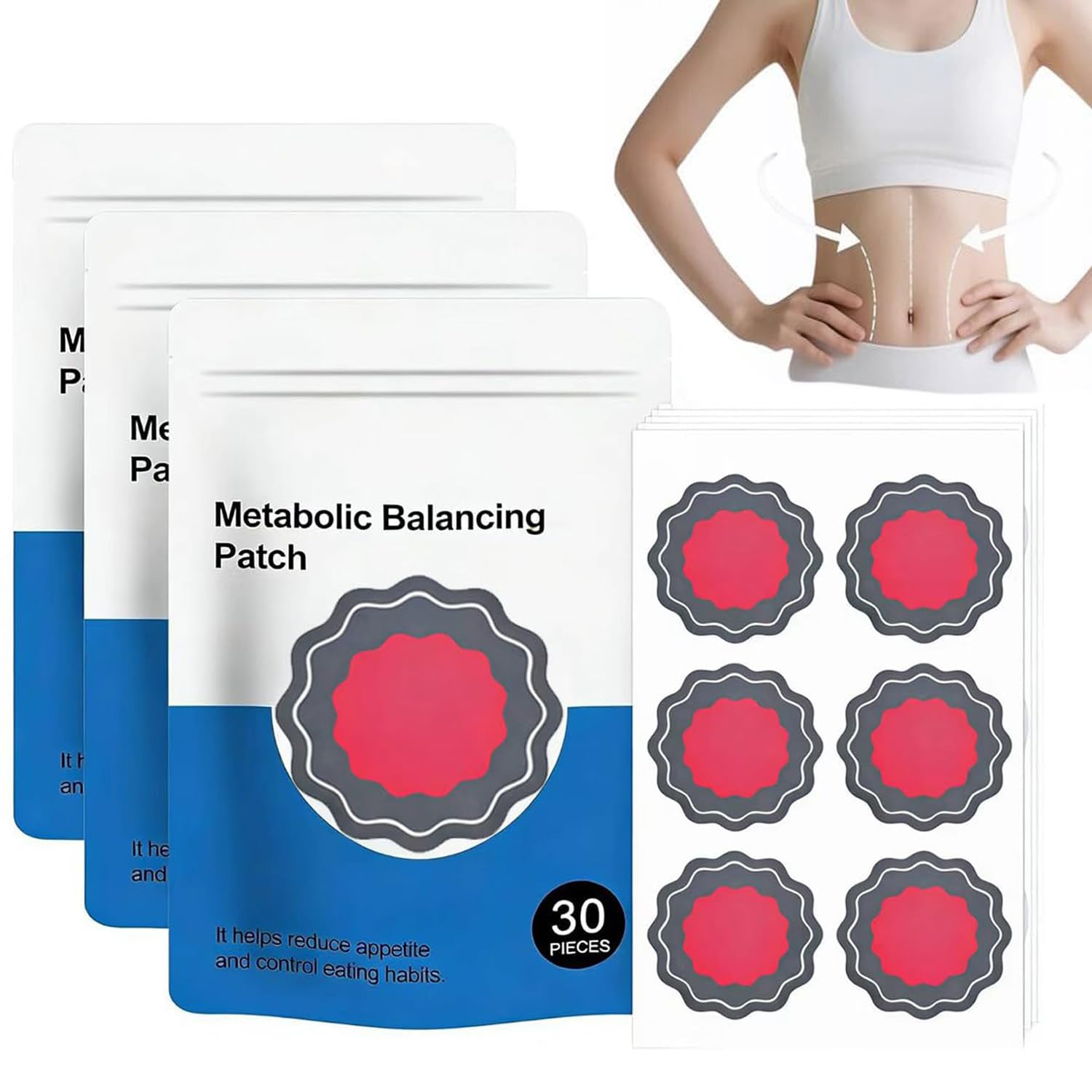 90 Piezas Parches Adelgazantes Moringa y Berberina, Slim Patch, Parche de Ombligo para Abdomen y Cintura
