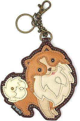 Chala Group Handbags Pomeranian Key Fob Coin Purse, Keychain, Brown, 5 inch x 0.3 inch x 5 inch