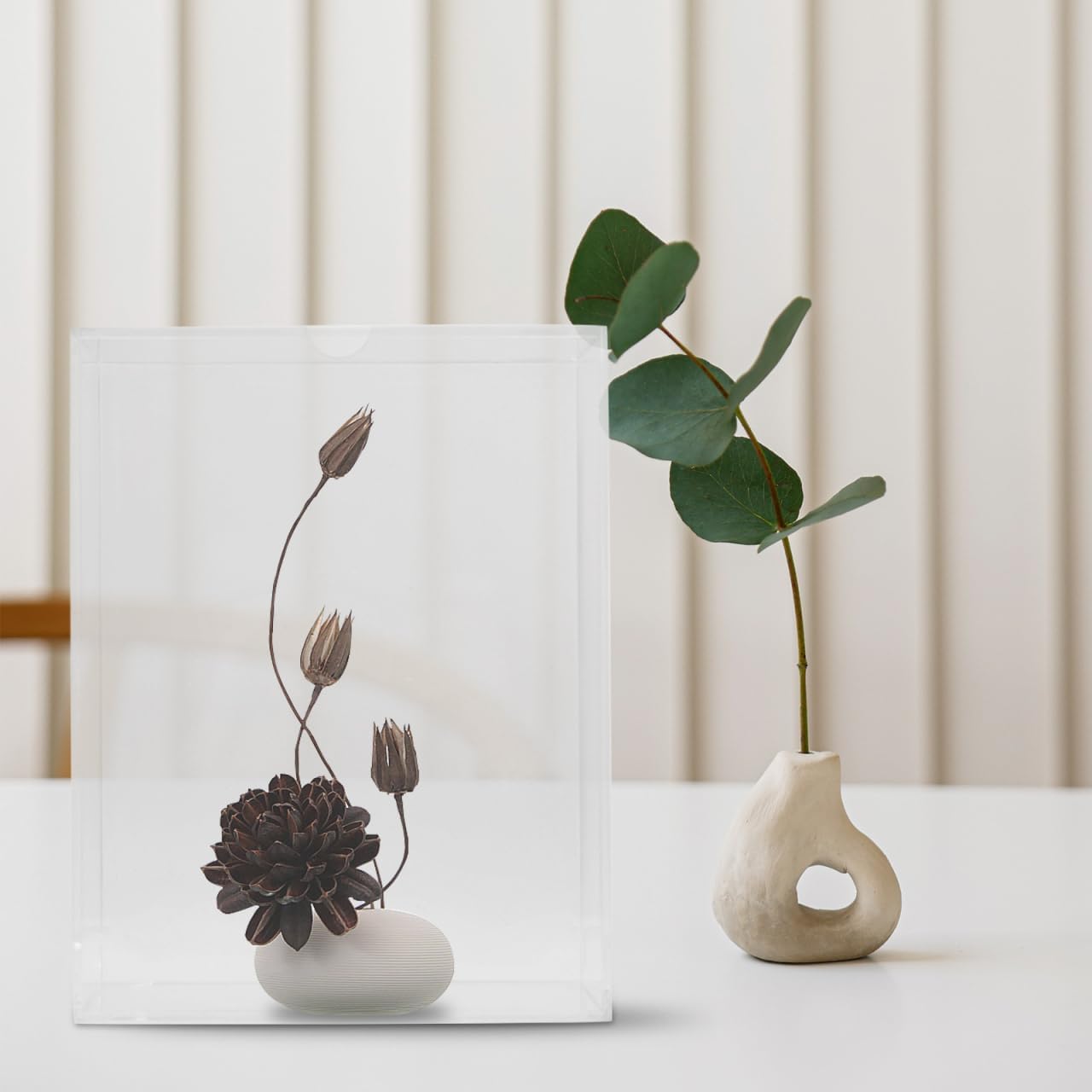 Transparent Shadow Box Frame 8.7X6.9X3.3 Inch Clear Acrylic Display Case for Photos Dried Flowers Wedding Party Home Decor