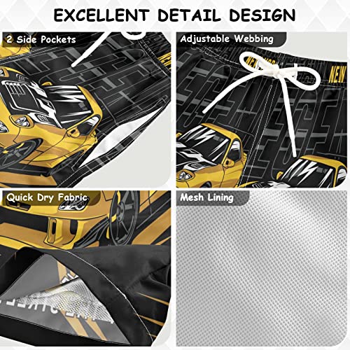 Boccsty Race Car Car Race Boys Swim Trunks Summer Toddler Beach Board Shorts Kids Swimsuit Swimwear S Multicoloured3