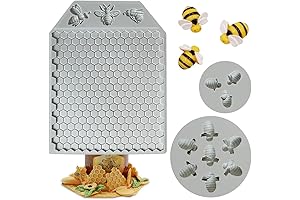 Amazing 3Pcs 7 Cavity Bumble Bee Silicone Mold Honeycomb Bees Silicone Fondant Cake Mold