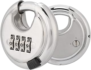 Master Lock Padlock Stainless Steel Password Round Padlock Key 70mm thickened 9, 5mm for Outdoor Warehouse Fences
