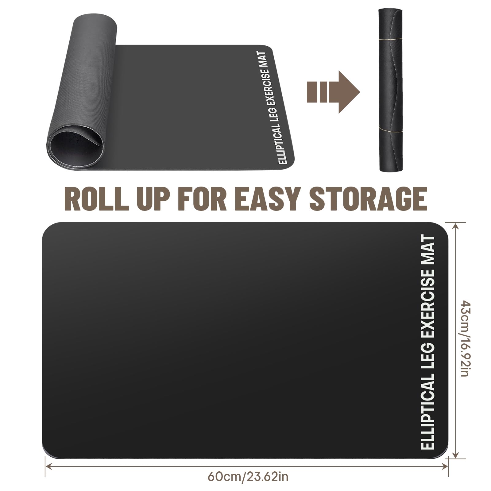 Under Desk Elliptical Mat - Non-Slip Exercise Equipment for Peloton Bike, Small Exercise Mat for Desk Workout Equipment